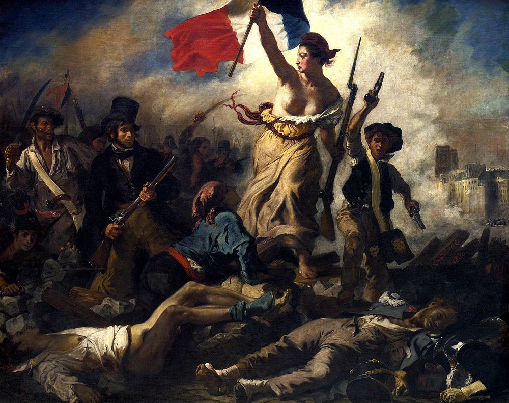 Tableau d'Eugène Delacroix intitulé "La Liberté guidant le peuple" 