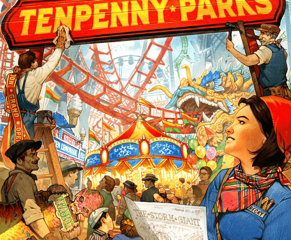 Illustration détaillée de la couverture du jeu Tenpenny Parks