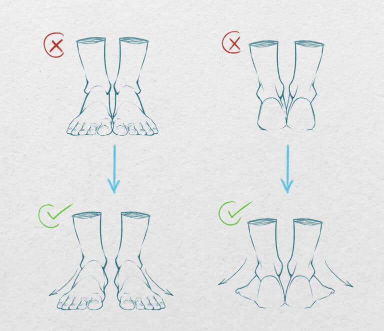 Les erreurs à éviter dans le dessin des pieds